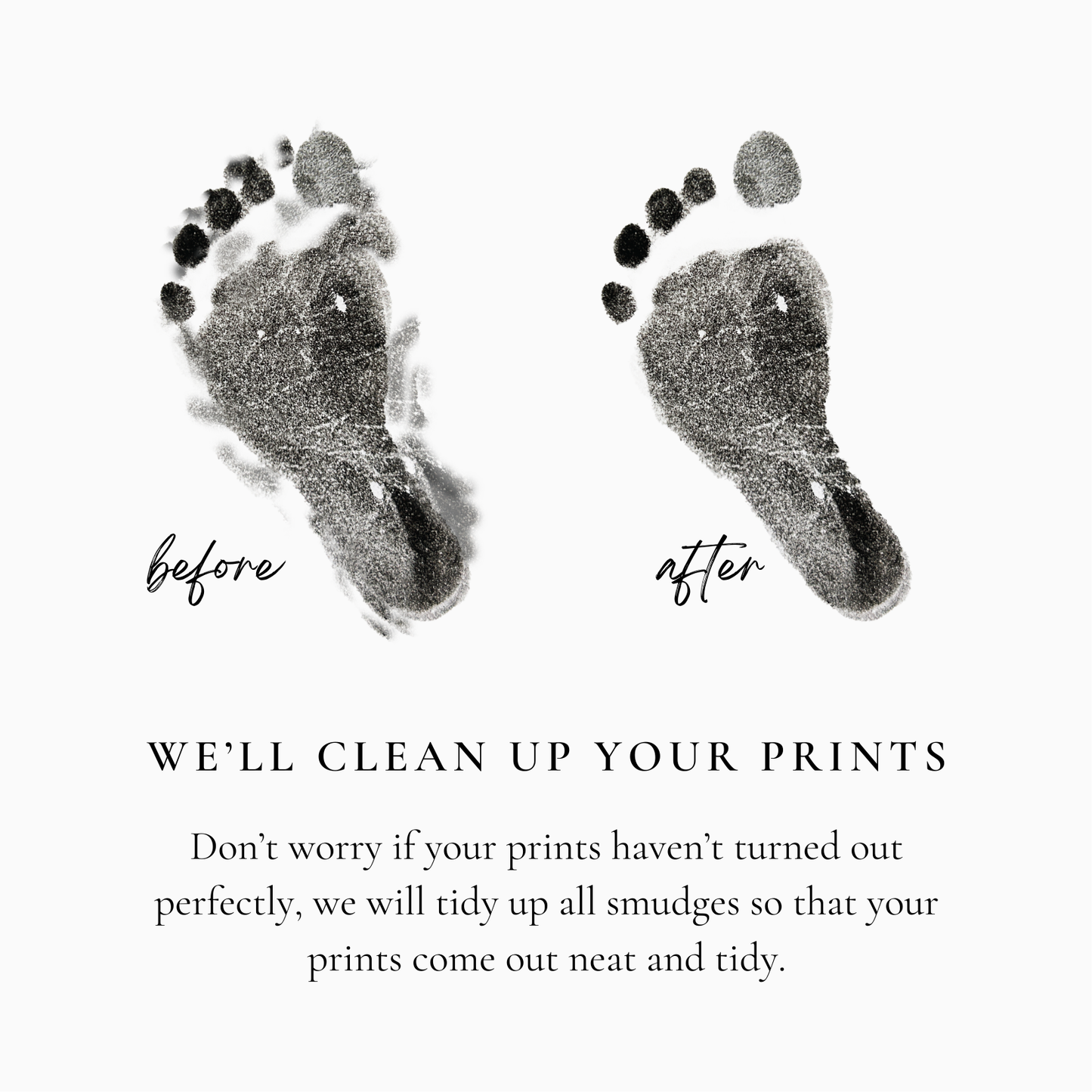 Personalised new baby keepsake print UPLOAD YOUR OWN handprint/footprint kit tiny toes