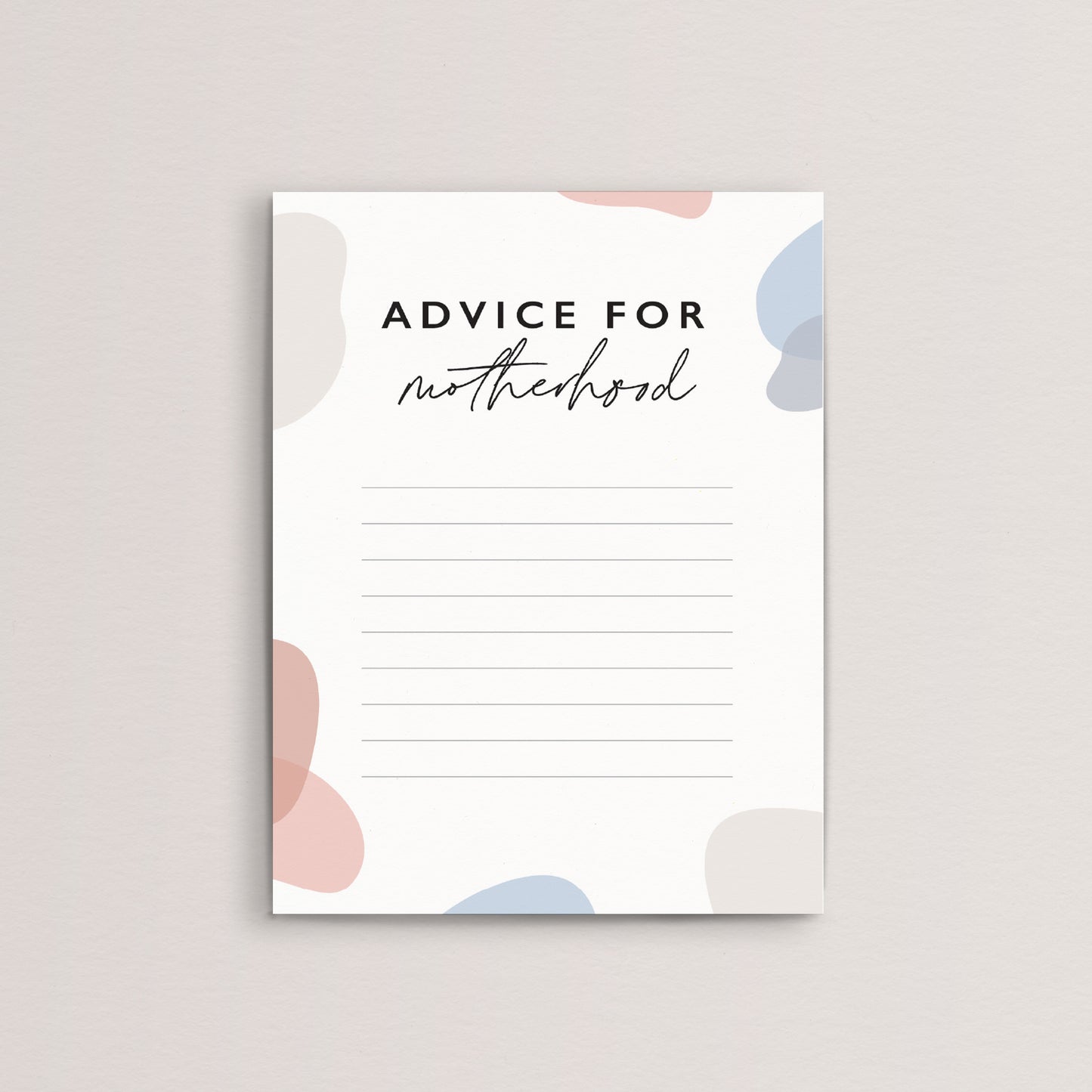 Baby shower new mum advice cards