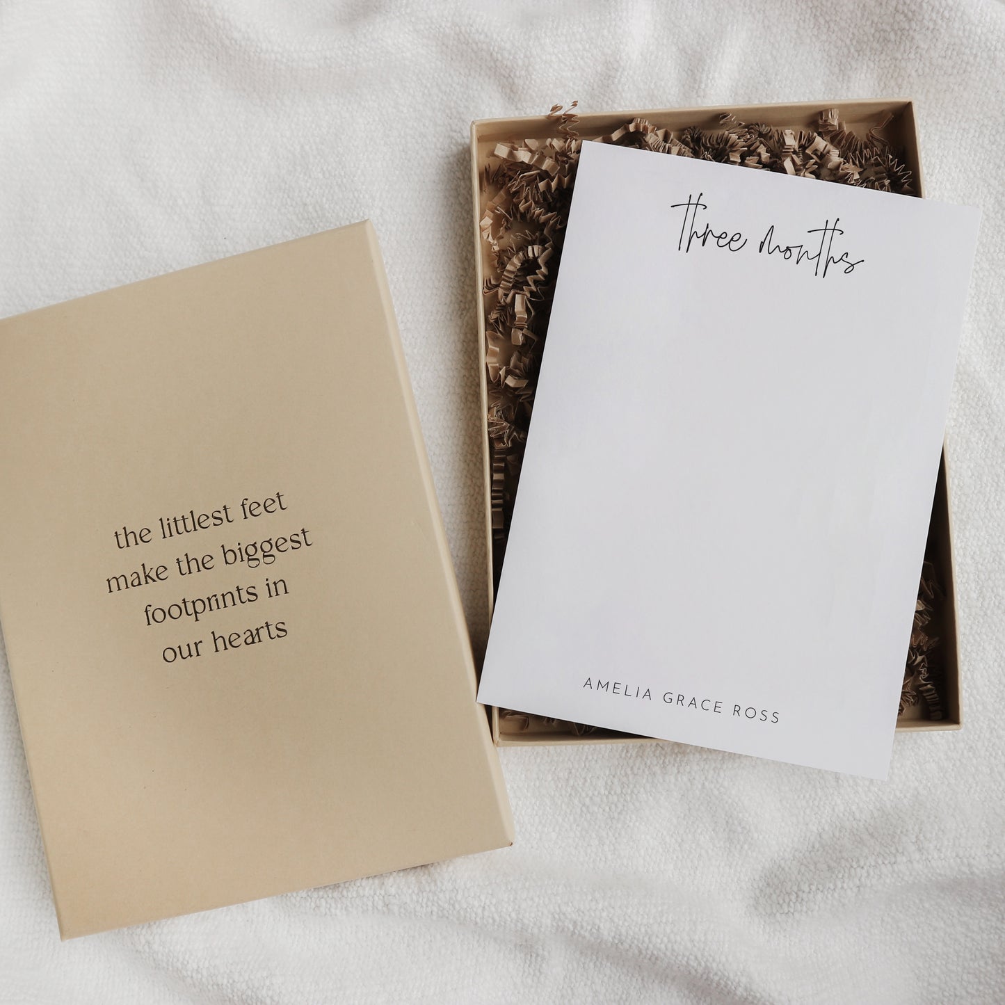 Personalised footprint baby milestone cards kit