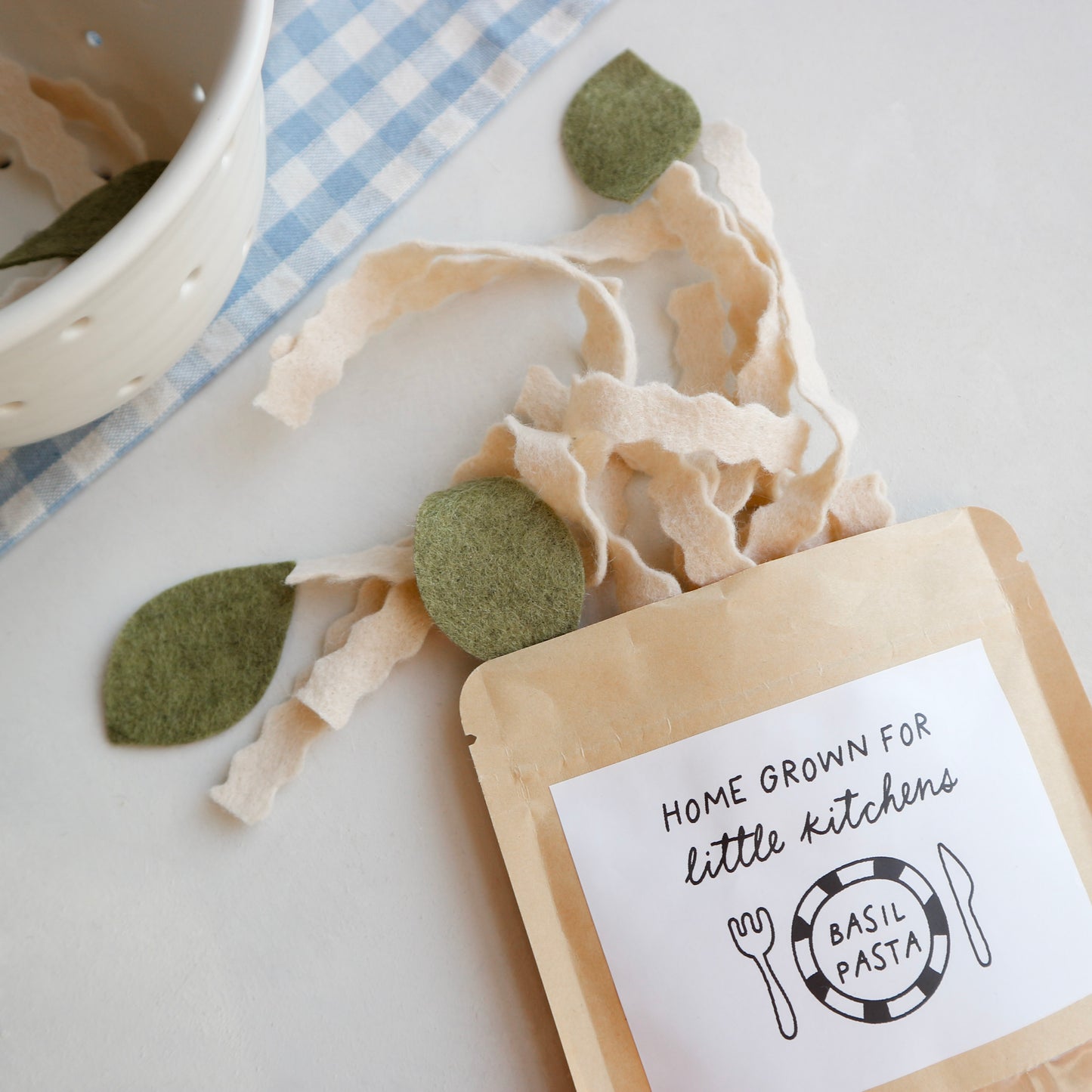 Personalised play food pasta packet