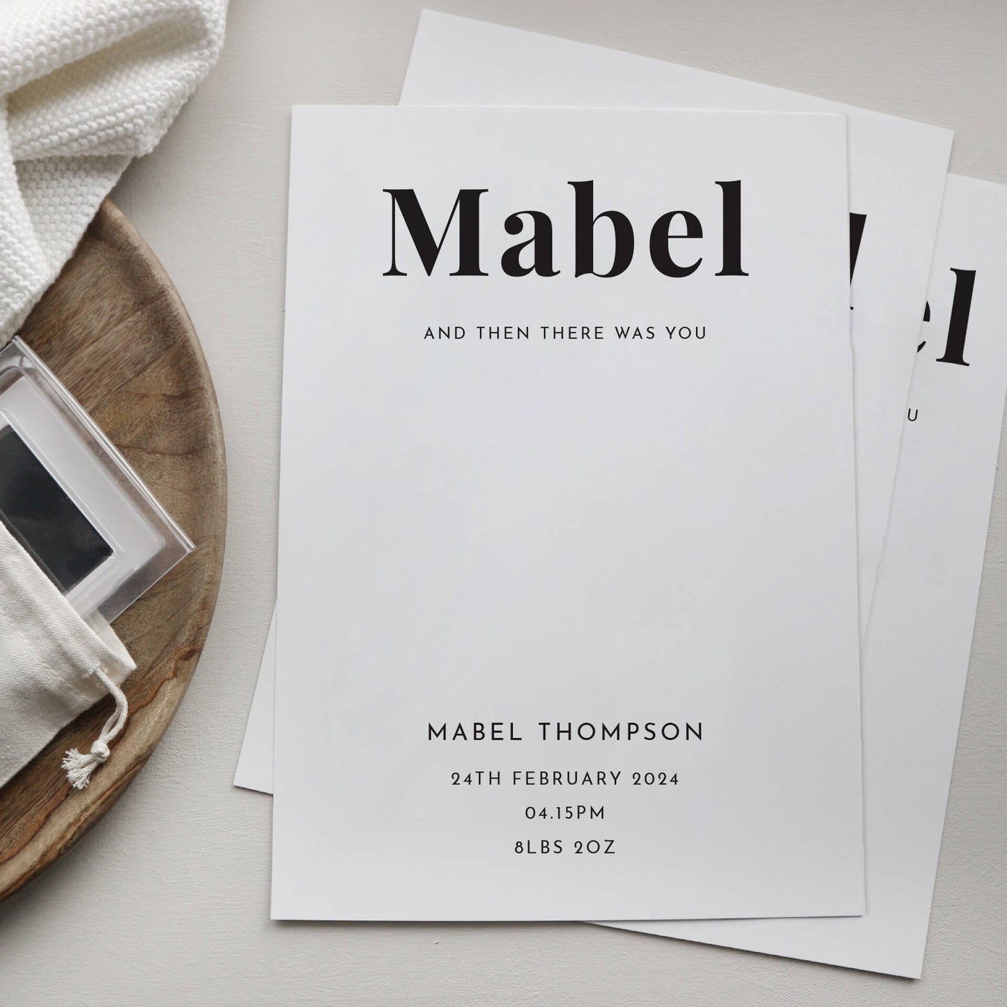 Personalised new baby print handprint/footprint kit