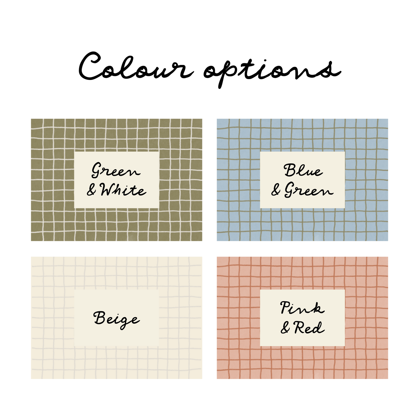 Personalised Handwriting Embroidery Keepsake - grid print