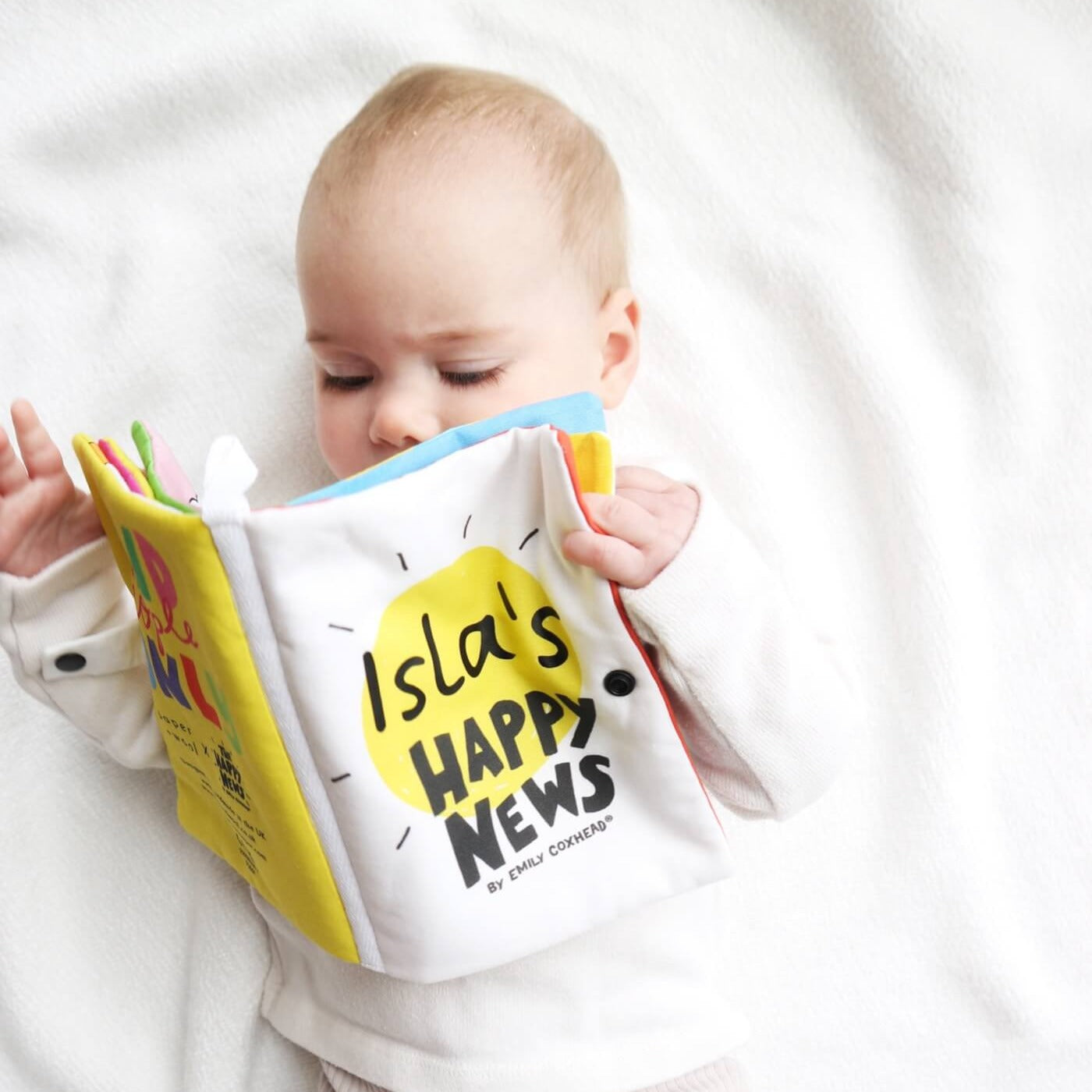 *Limited Edition* Personalised 'The Happy News' soft crinkle baby book