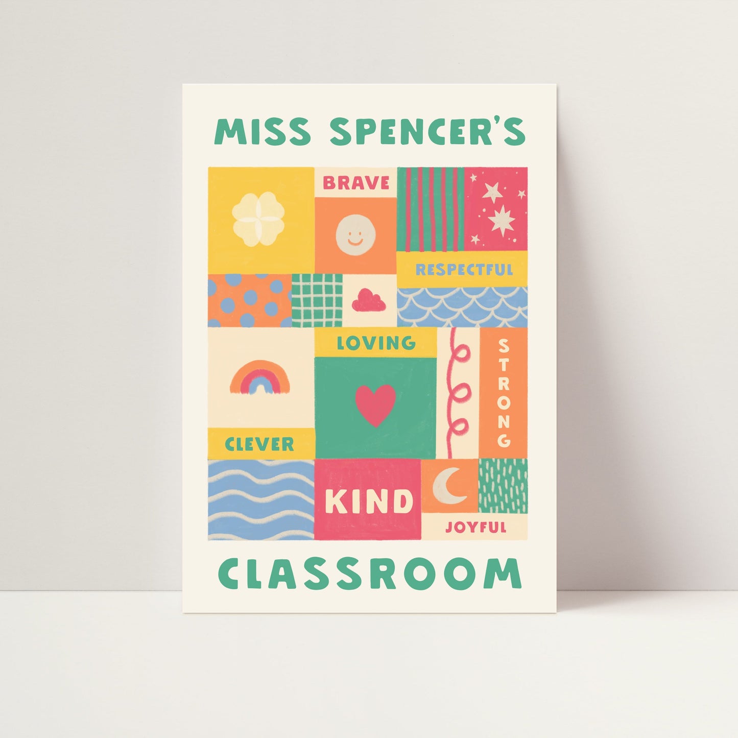 Personalised teacher classroom gift print