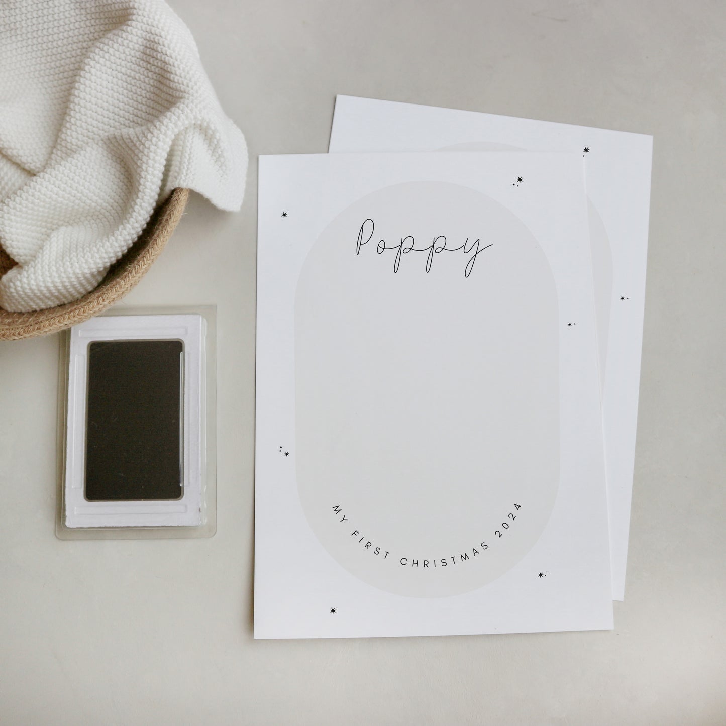 Personalised baby's first Christmas keepsake footprint kit - stars