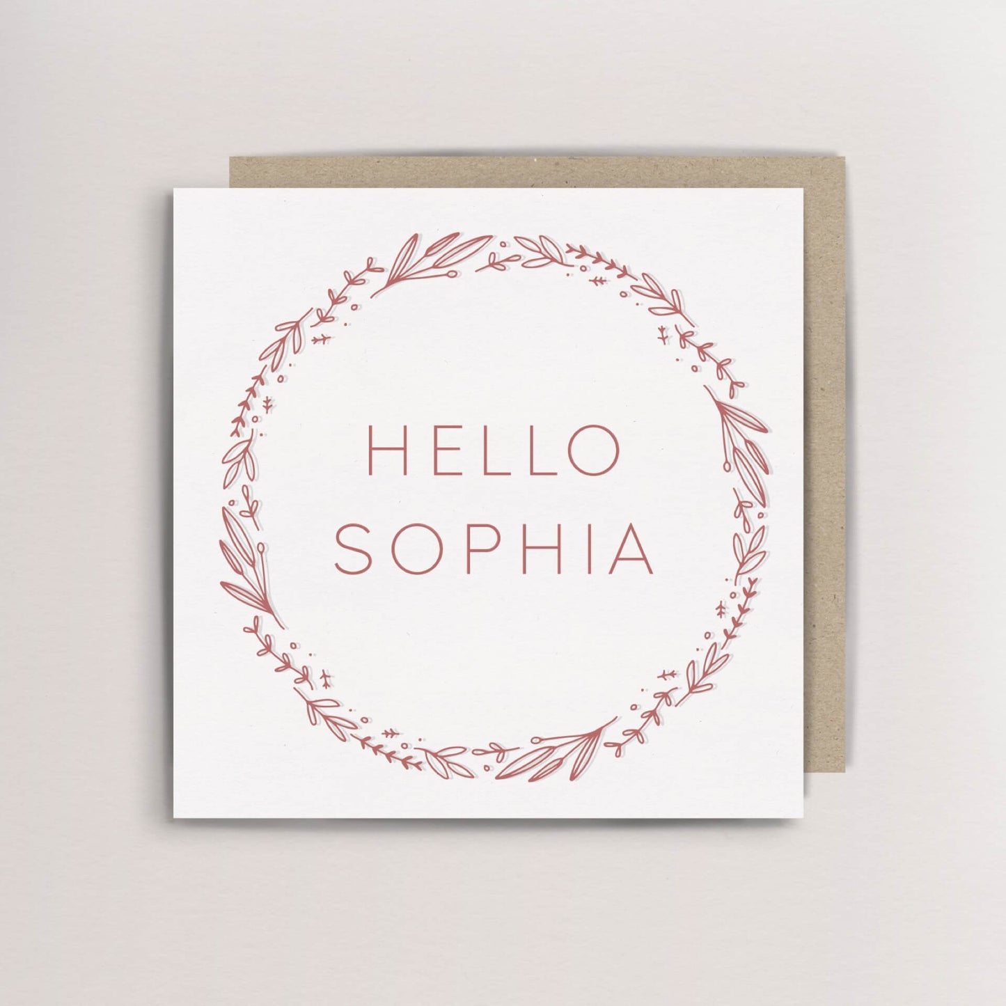 Personalised Wreath new baby card