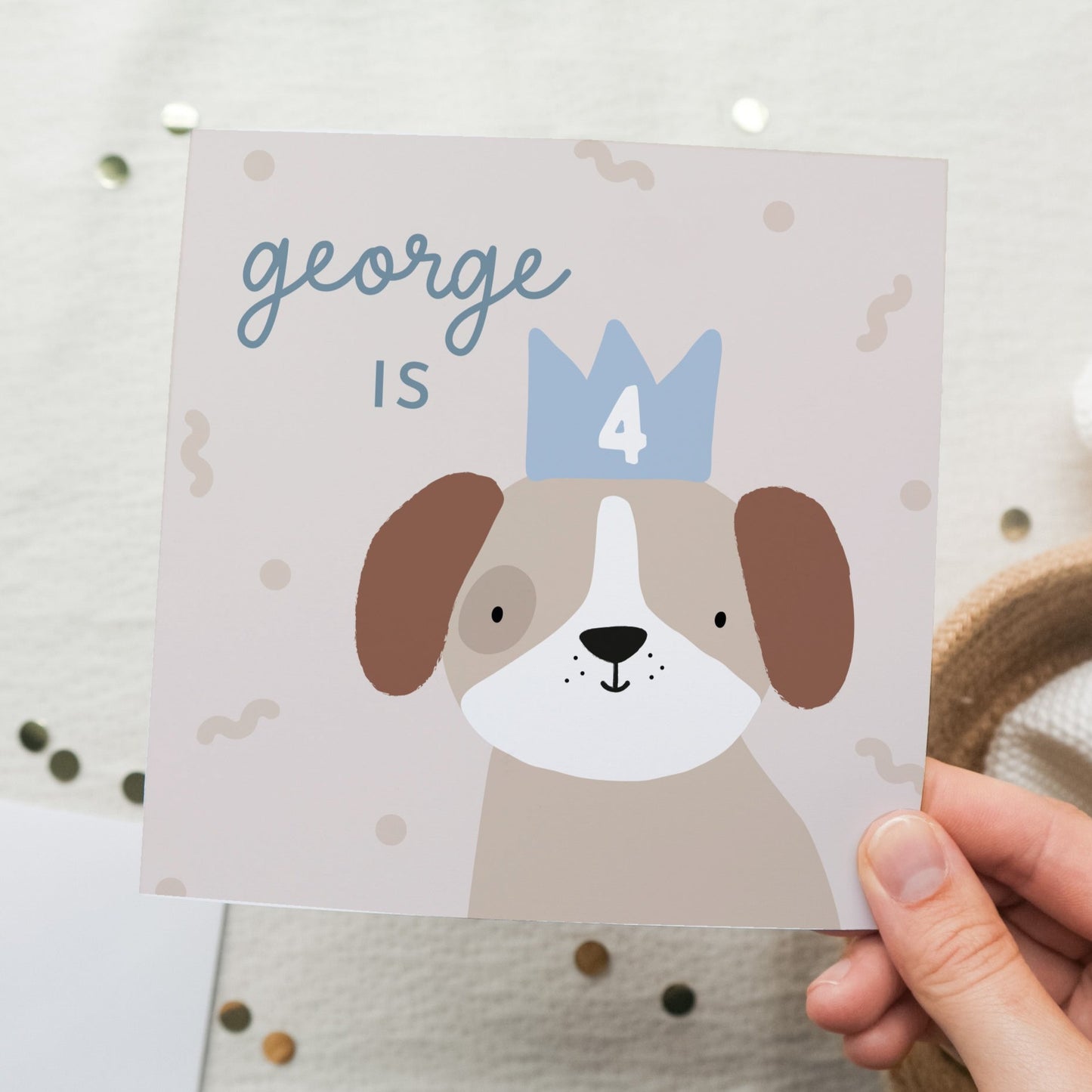 personalised birthday card - paper and wool