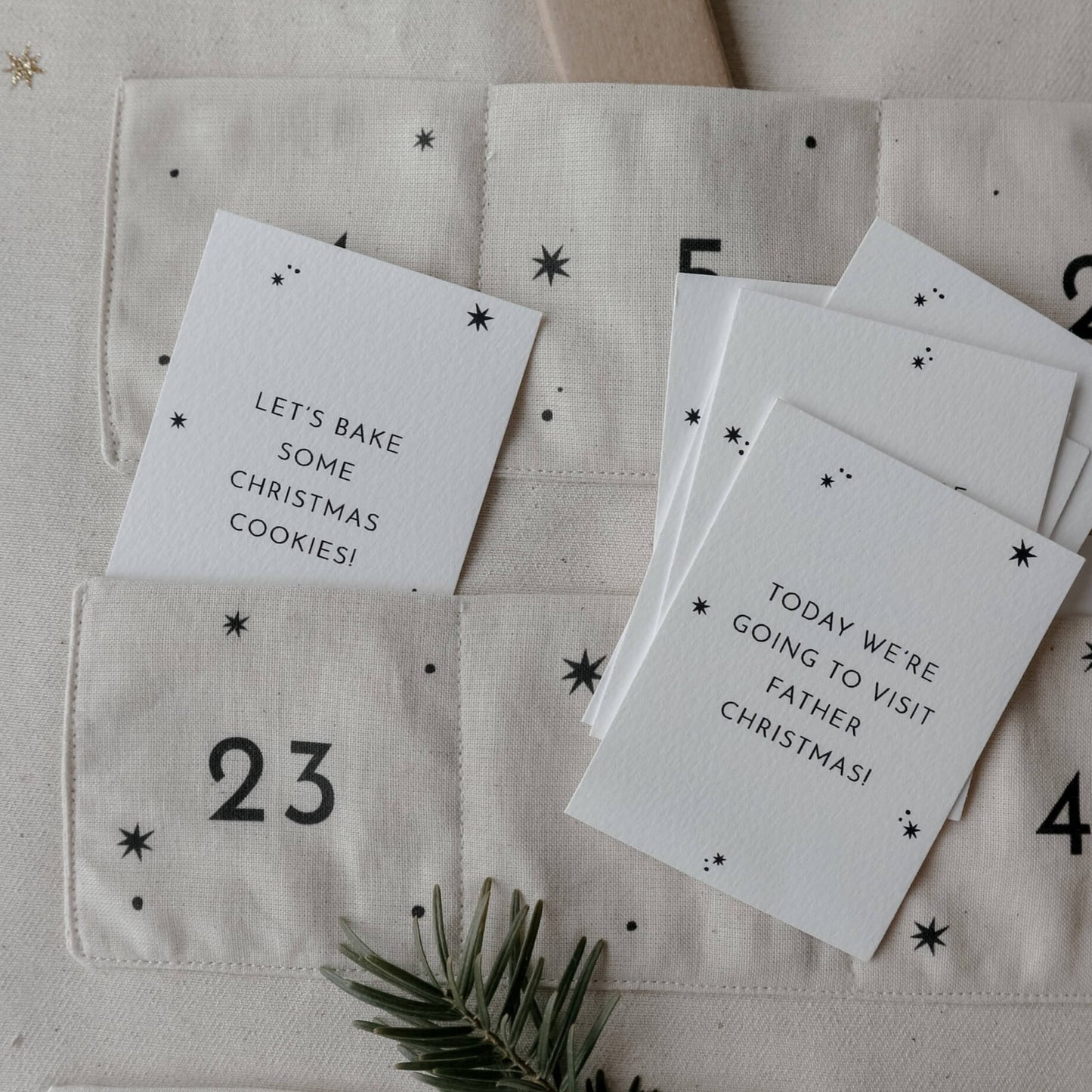 personalised fabric christmas advent calendar - paper and wool