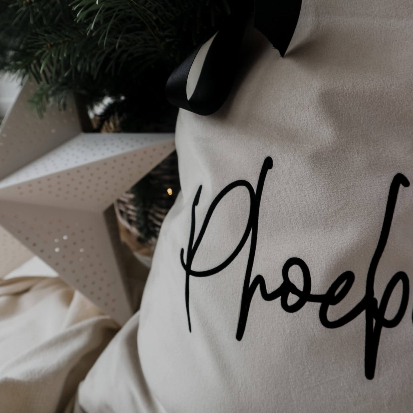 personalised christmas present sack - paper and wool