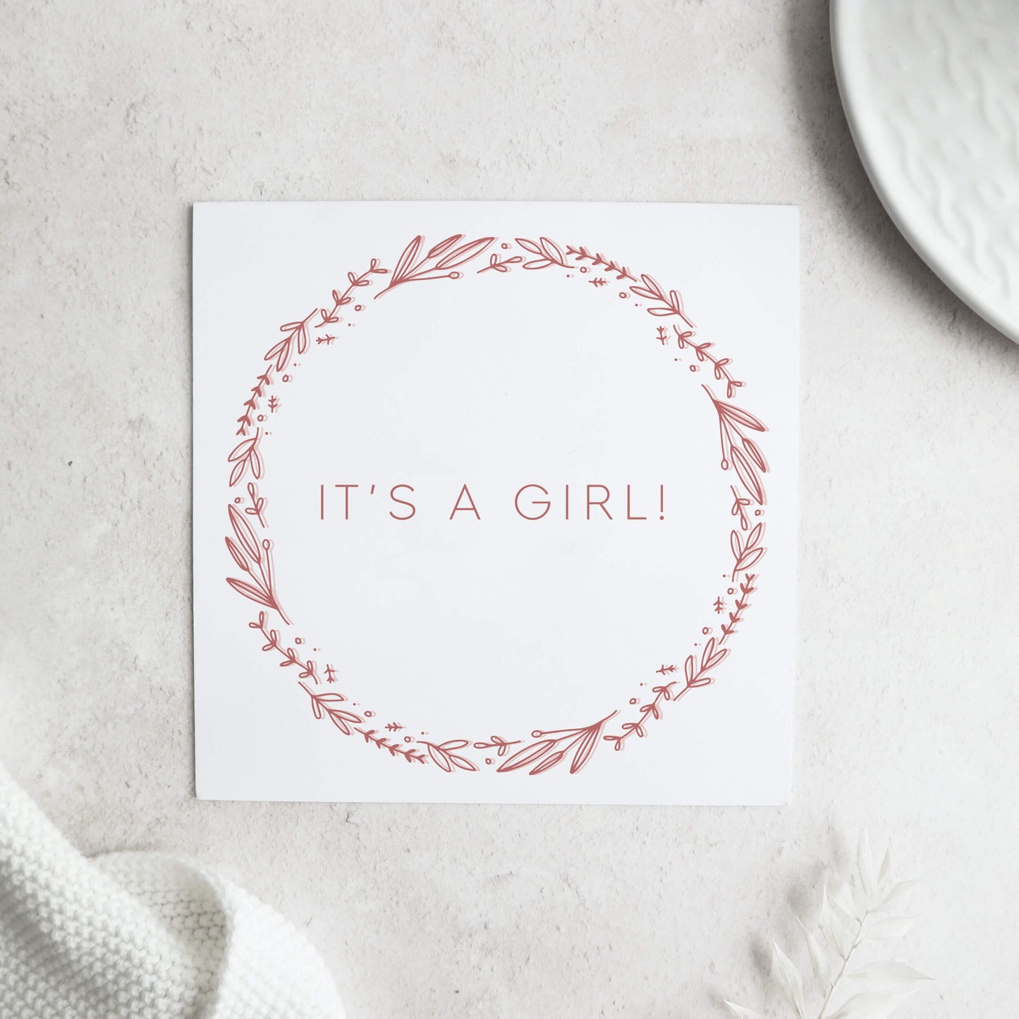 It's a girl new baby card