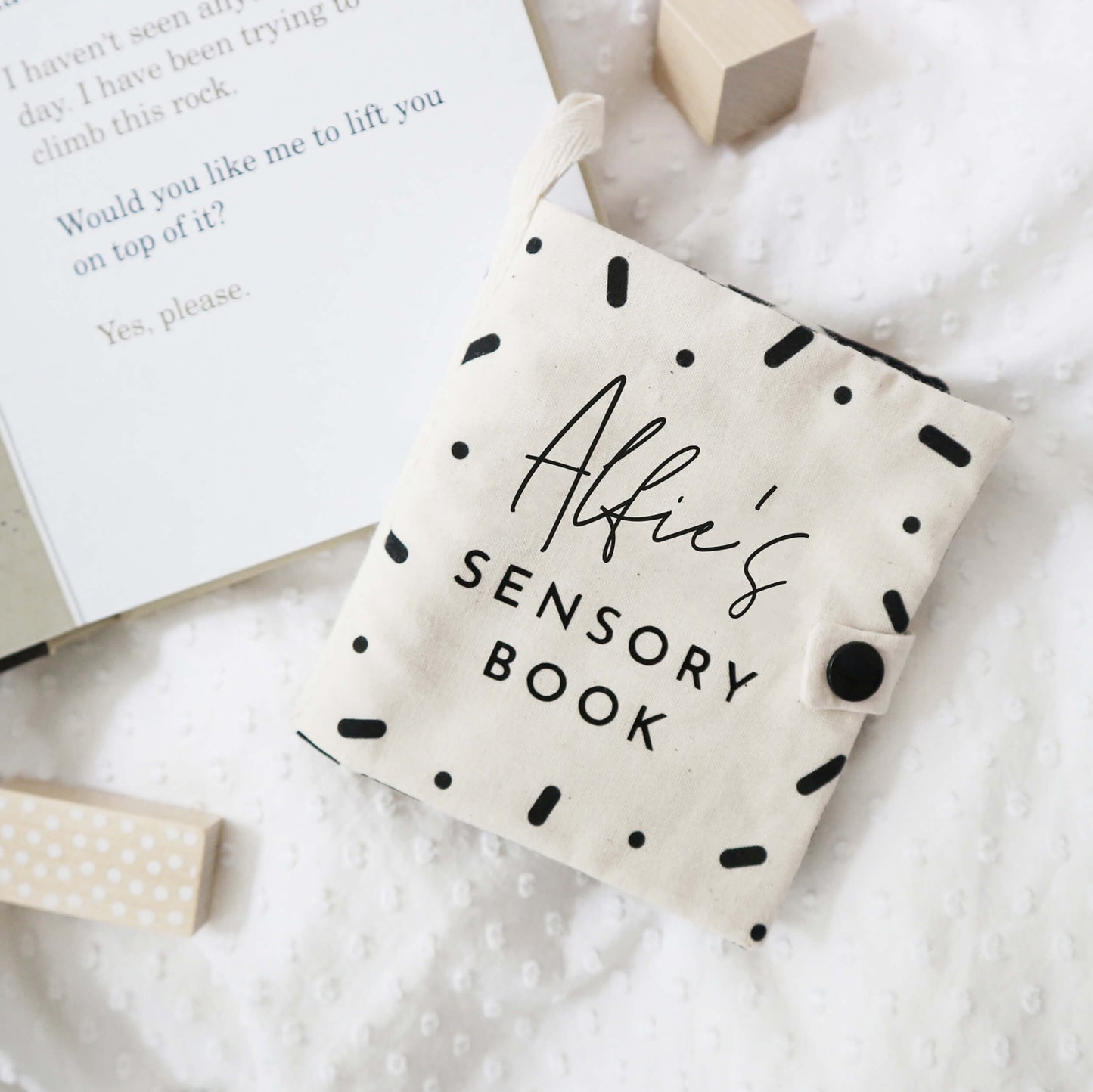 personalised sensory soft book new baby gift