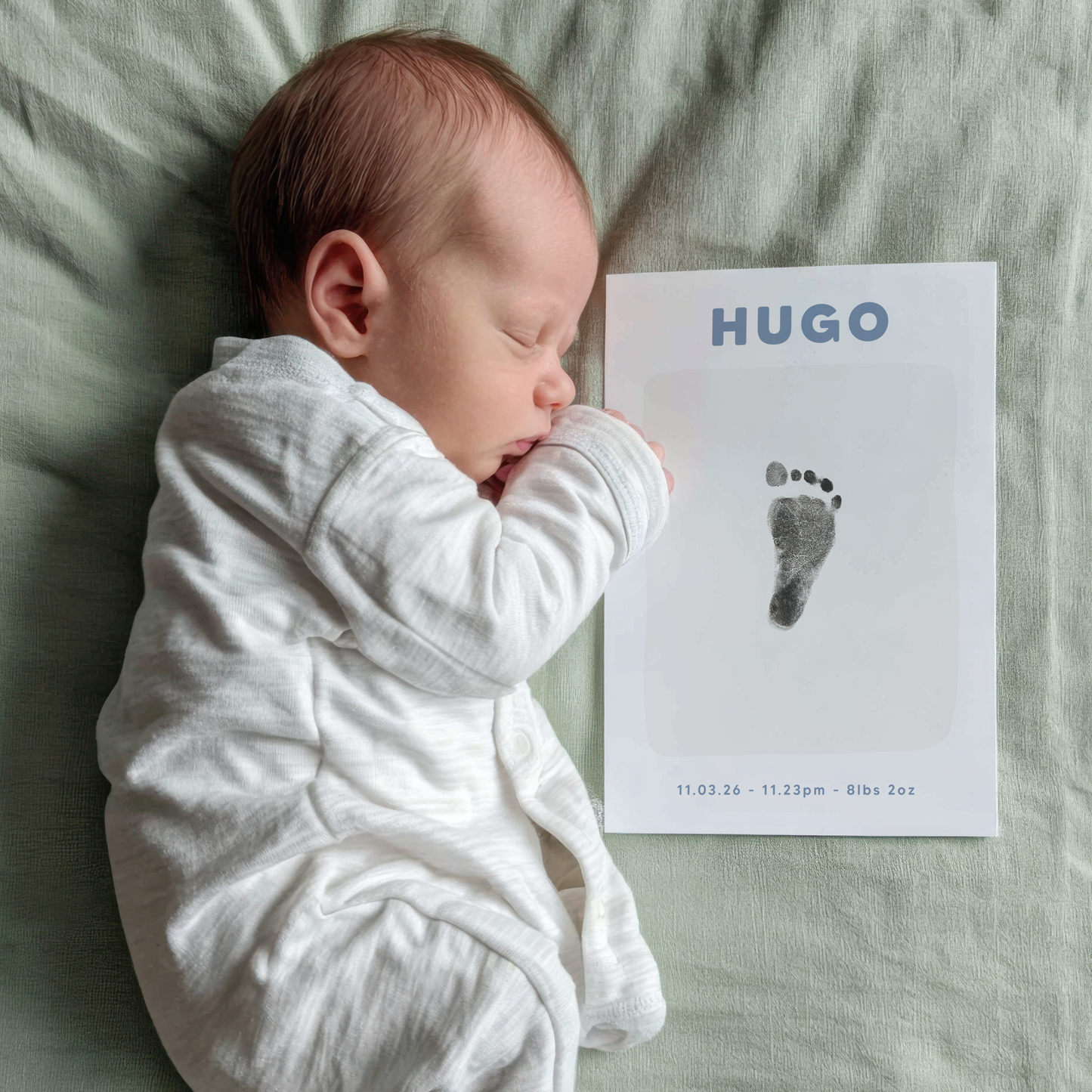 Personalised new baby print handprint/footprint kit colour block