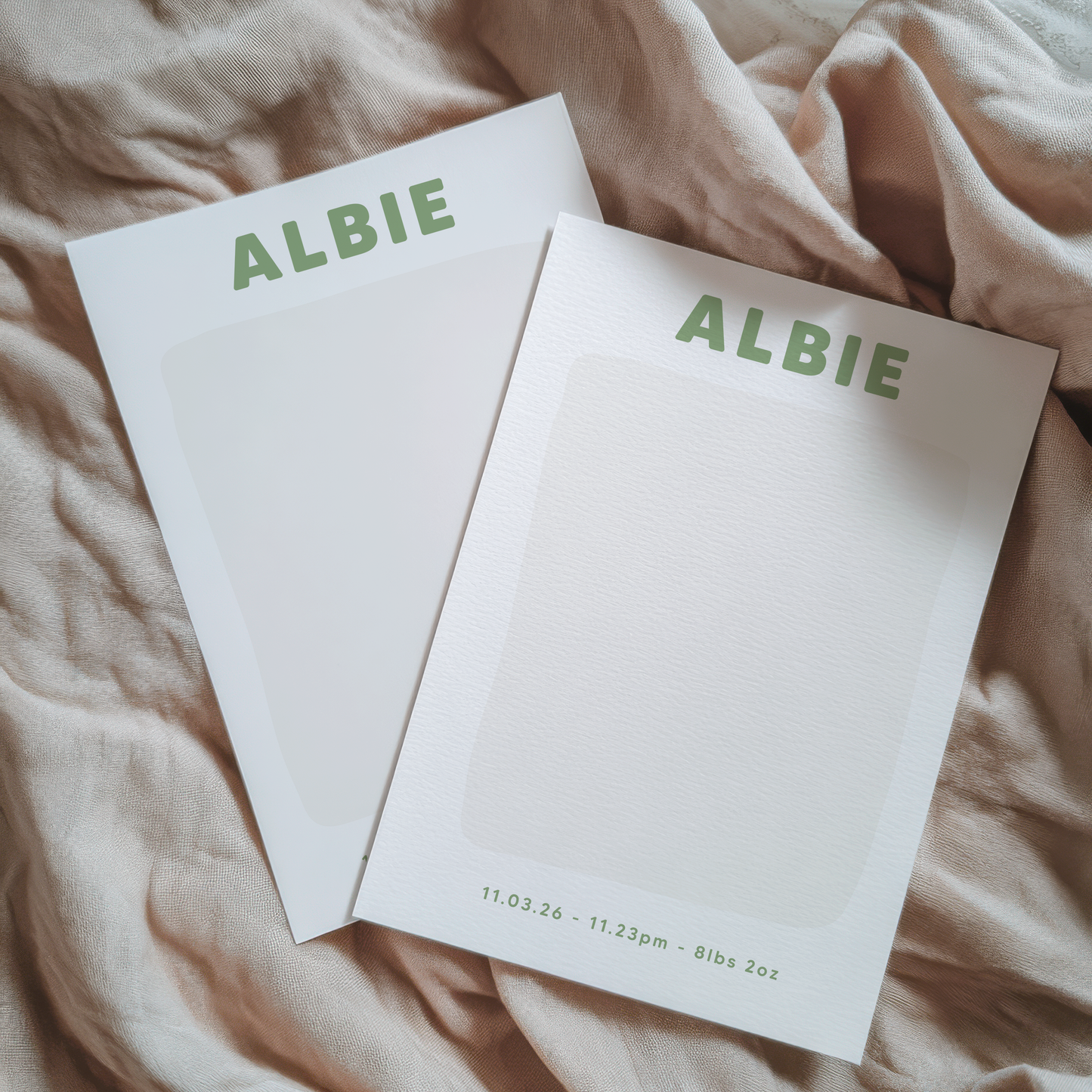 Personalised new baby print handprint/footprint kit colour block