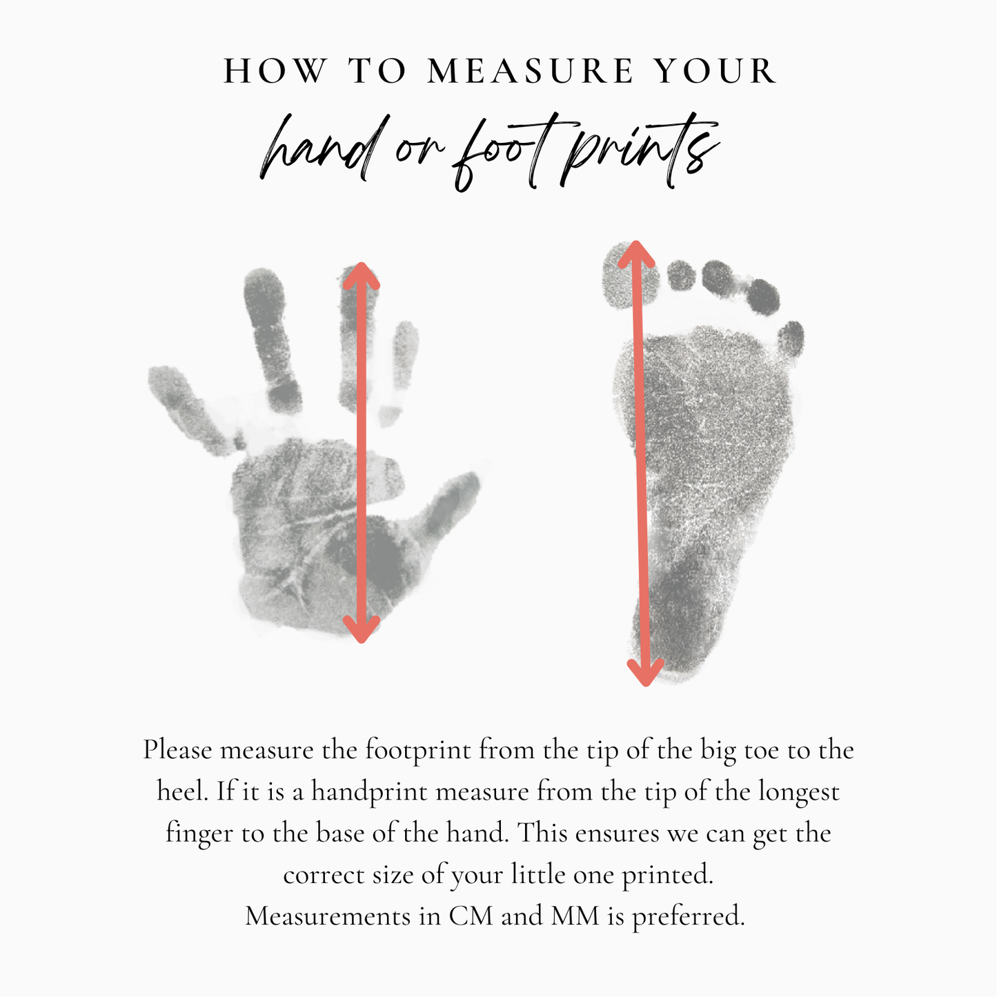 Personalised new baby keepsake print UPLOAD YOUR OWN handprint/footprint kit tiny toes