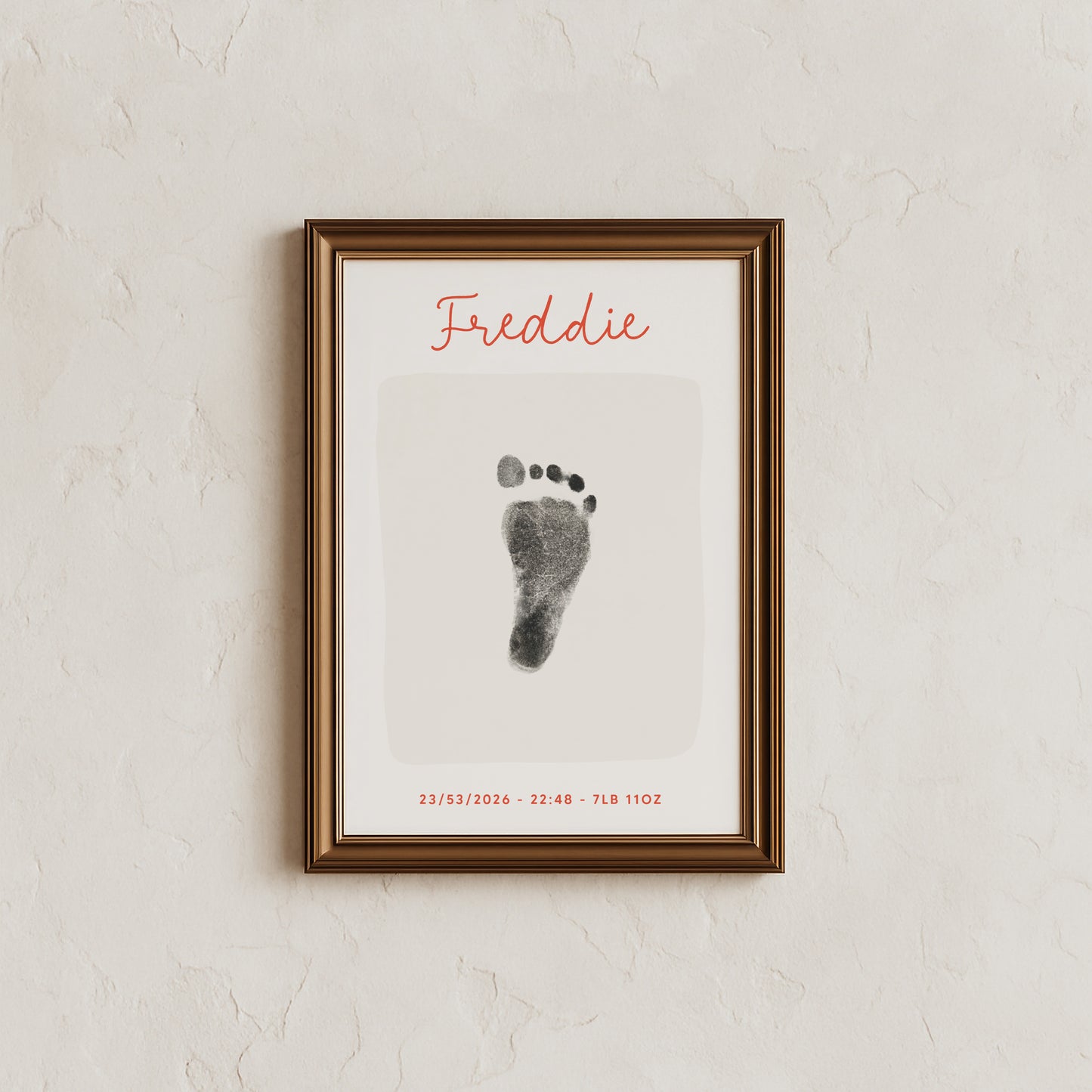 Personalised new baby keepsake print UPLOAD YOUR OWN handprint/footprint kit script