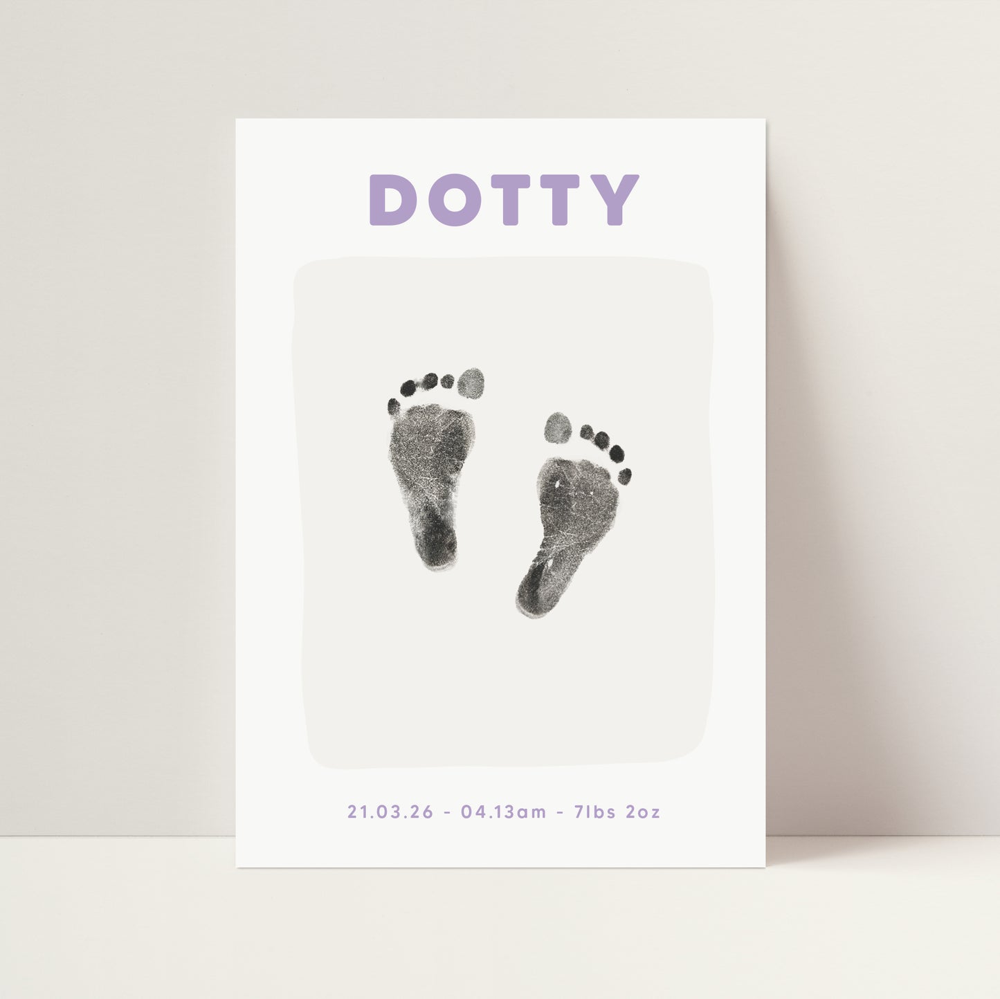 Personalised new baby print handprint/footprint kit colour block