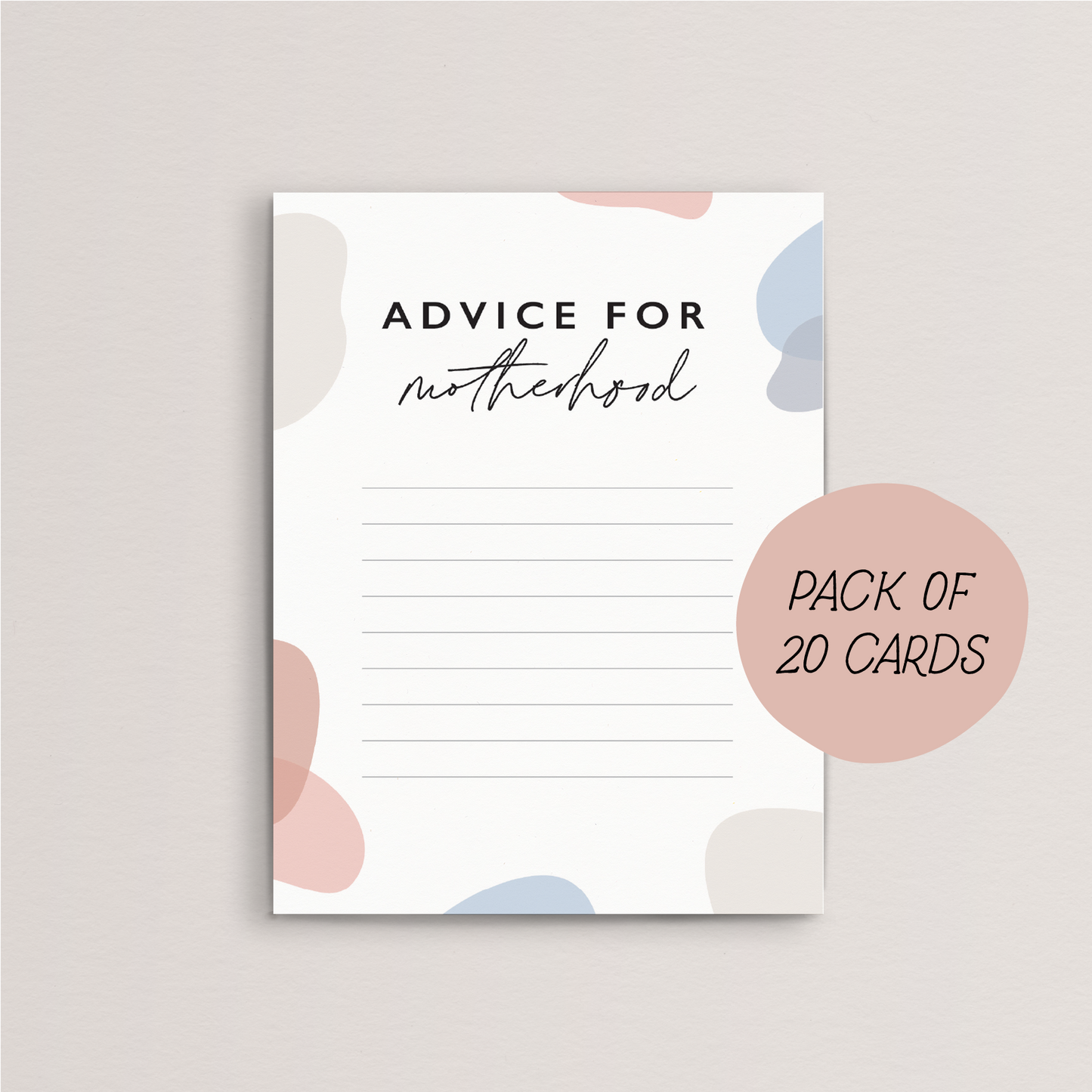 Baby shower new mum advice cards