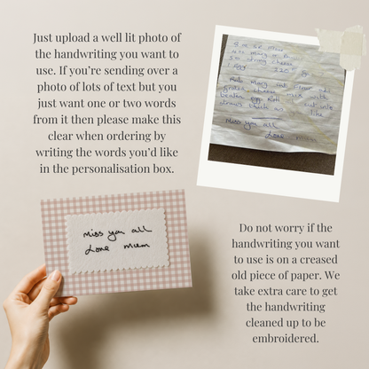 Personalised Handwriting Embroidery Keepsake