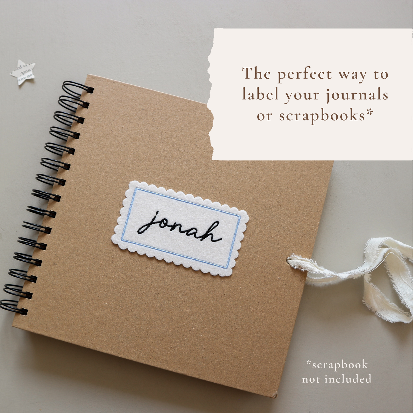 Personalised Embroidered Scrapbook & Journal Patch