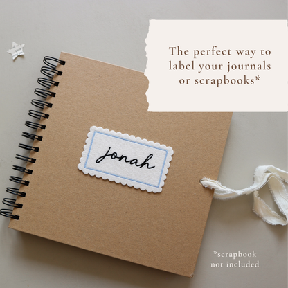 Personalised Embroidered Scrapbook & Journal Patch
