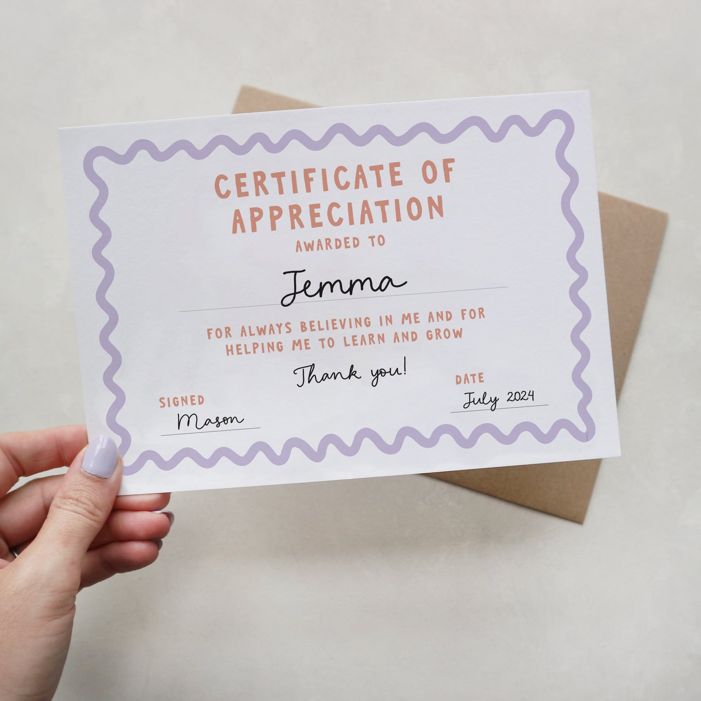 Personalised Best teacher certificate of appreciation postcard
