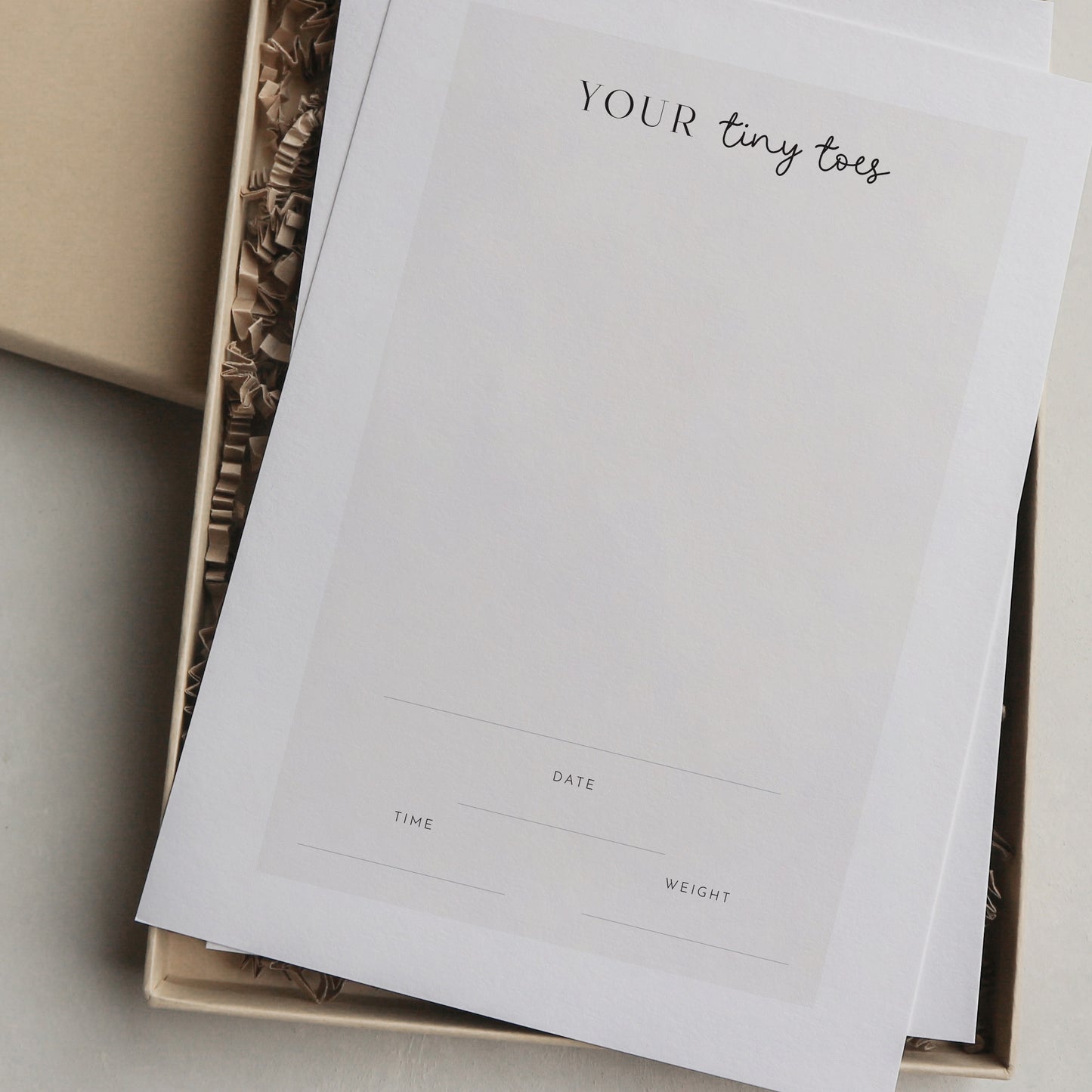 Personalised tiny toes new baby print handprint/footprint gift box