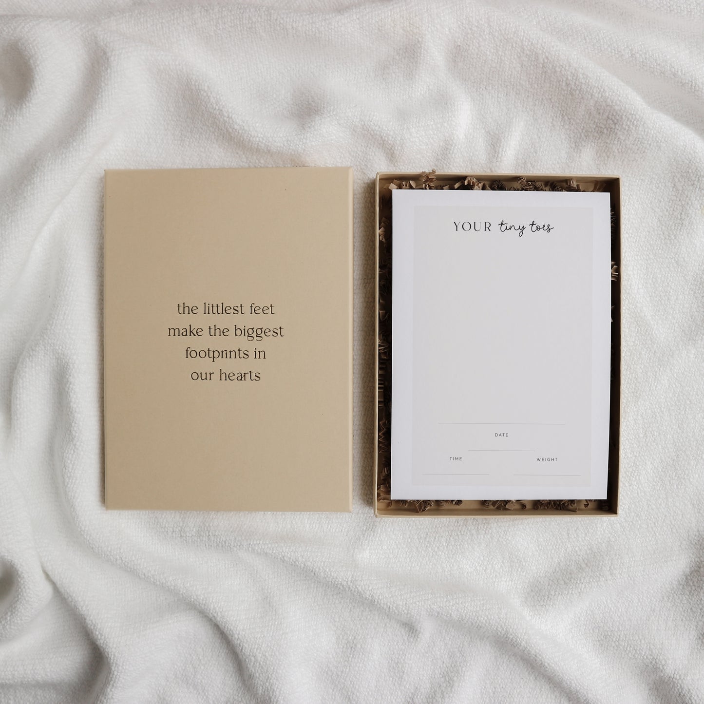 Personalised tiny toes new baby print handprint/footprint gift box