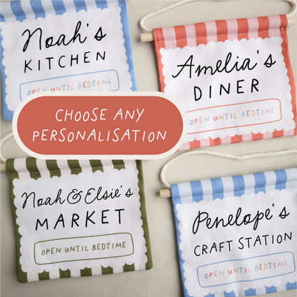 Personalised play kitchen/cafe/market banner