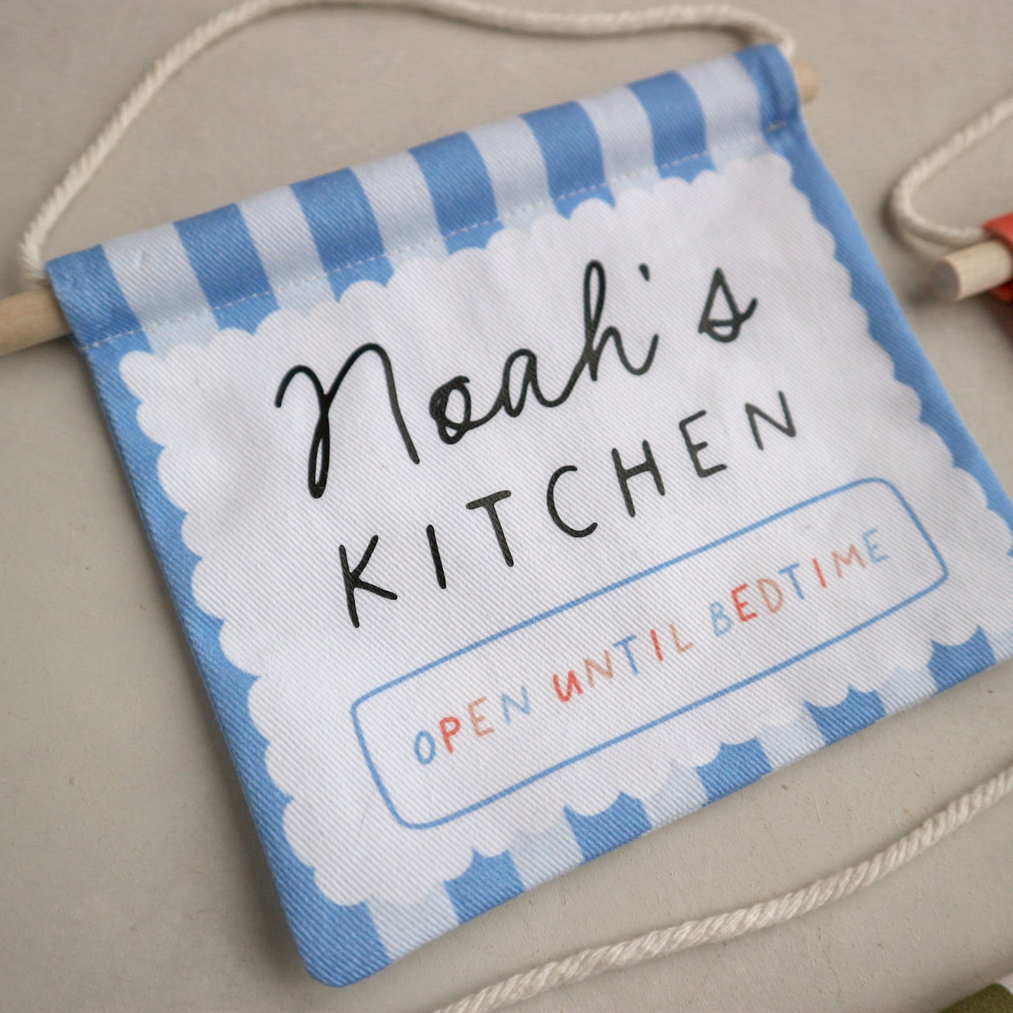 Personalised play kitchen/cafe/market banner