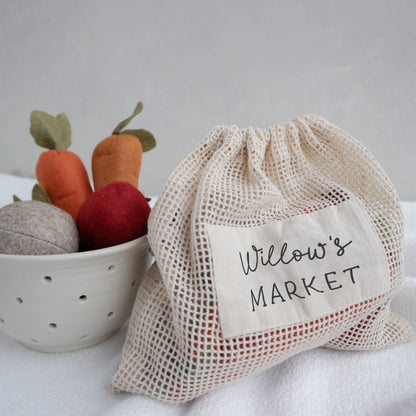 Personalised vegetable market bag