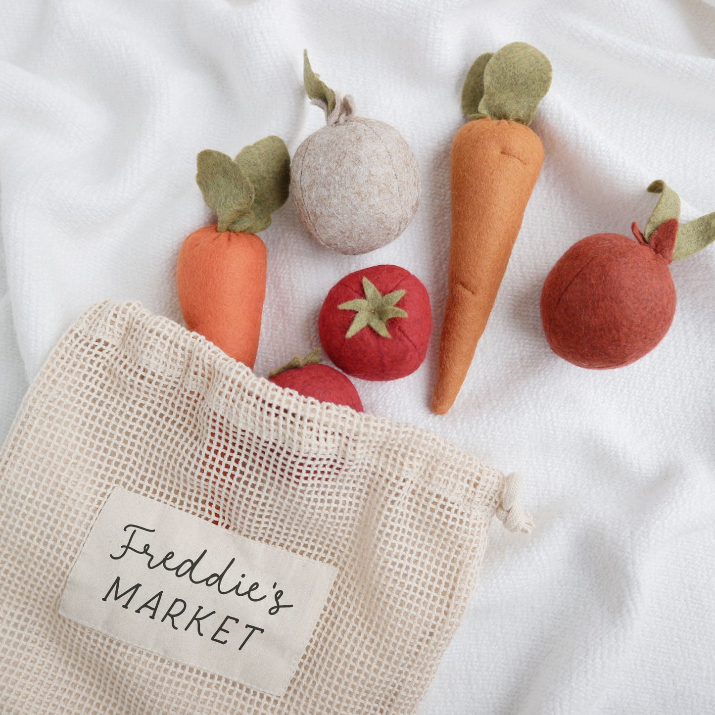 Personalised vegetable market bag
