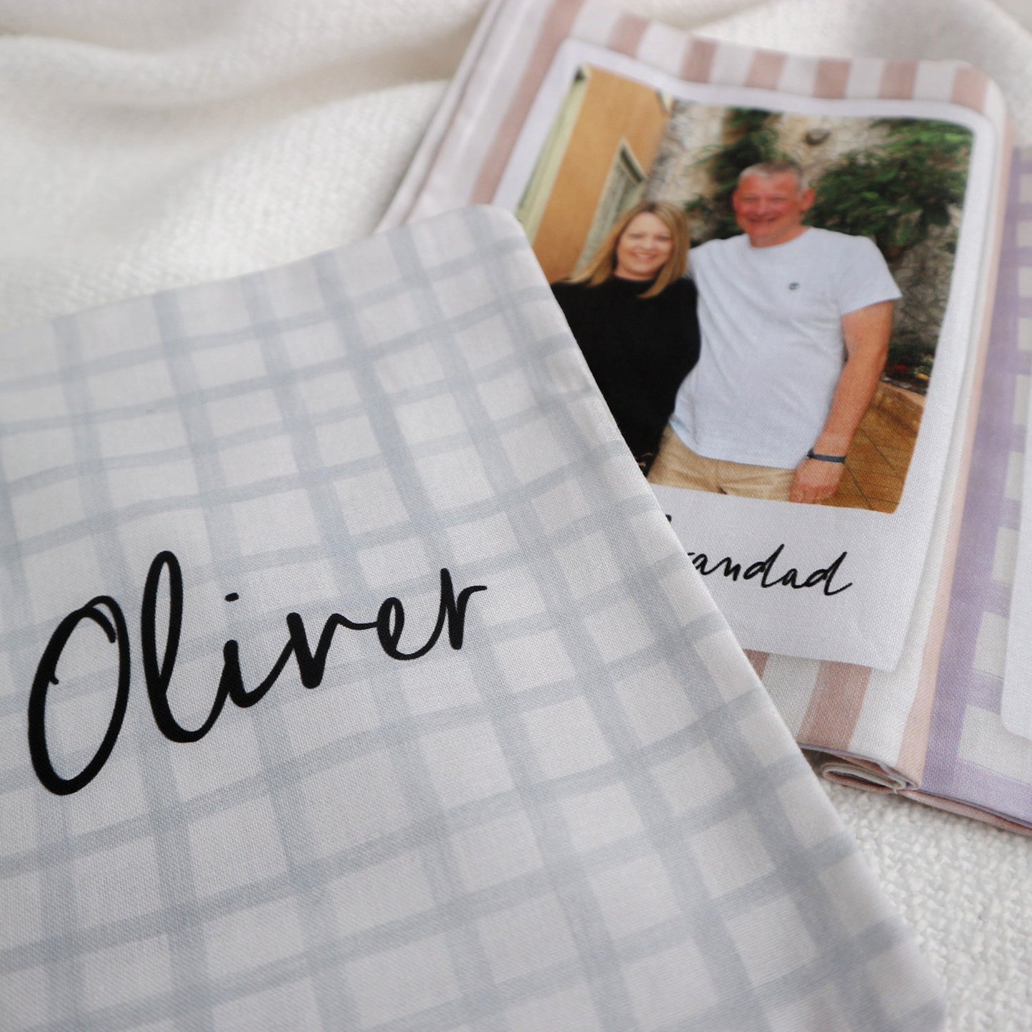 Personalised stripes photo soft crinkle baby book - 6 photos