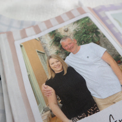 Personalised stripes photo soft crinkle baby book - 6 photos