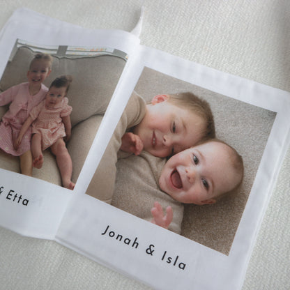 Personalised photo soft crinkle baby book - 6 photos