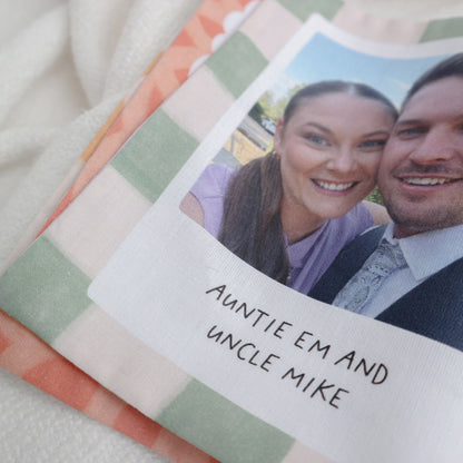 Personalised colourful photo soft crinkle baby book - 6 photos