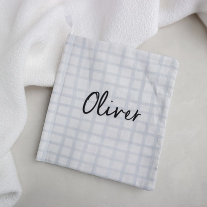 Personalised stripes photo soft crinkle baby book - 6 photos