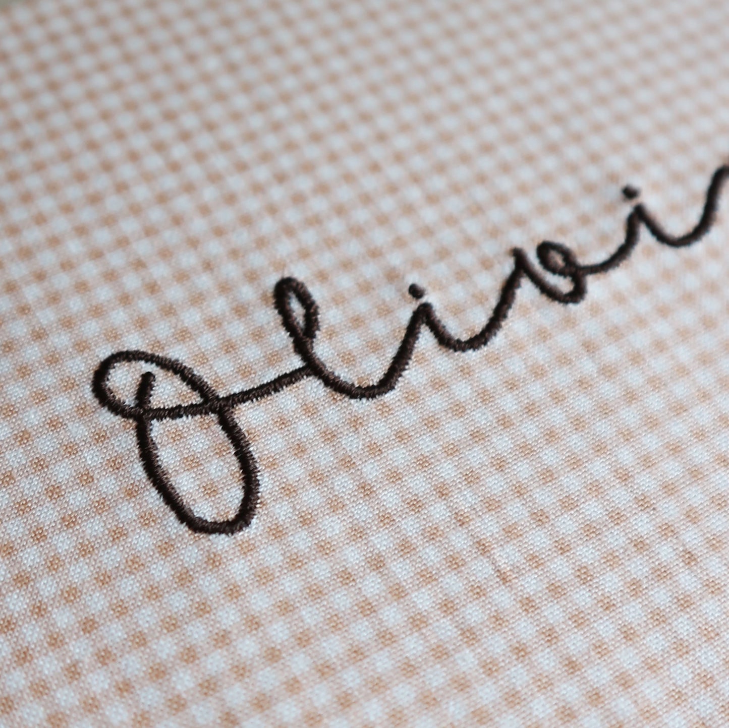 Personalised name Embroidery artwork - gingham