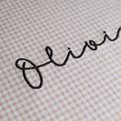 Personalised name Embroidery artwork - gingham