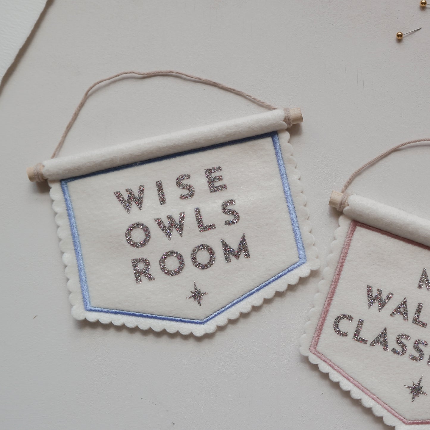 Personalised teacher's classroom glitter banner