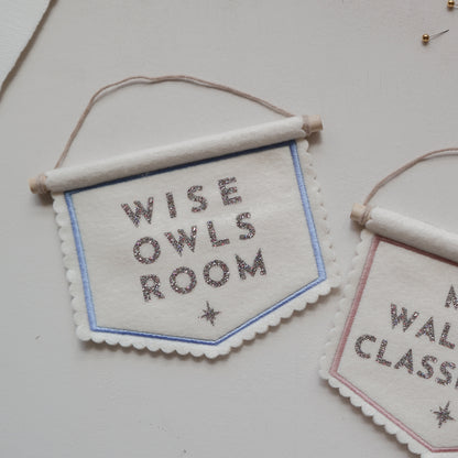 Personalised teacher's classroom glitter banner