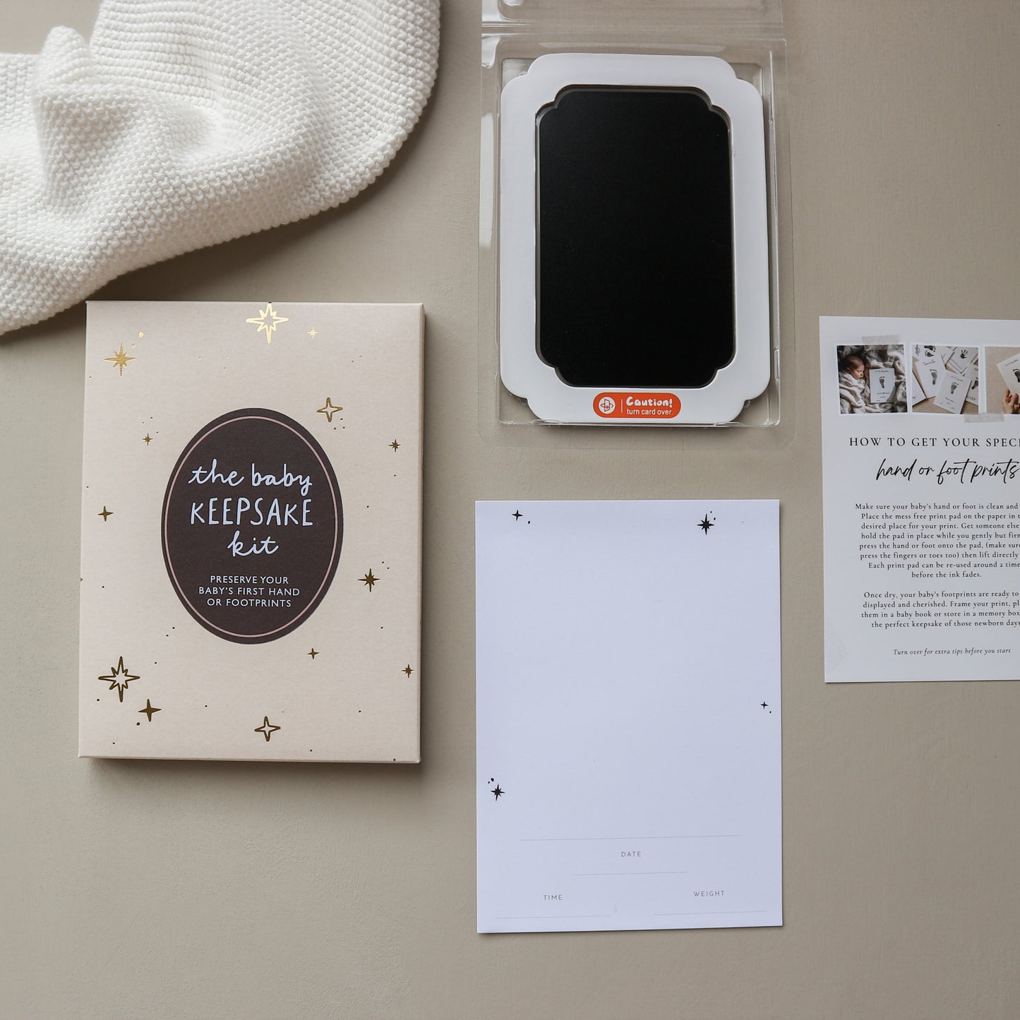 Baby Footprint Kit - Inkless Hand & Footprint Keepsake Gift