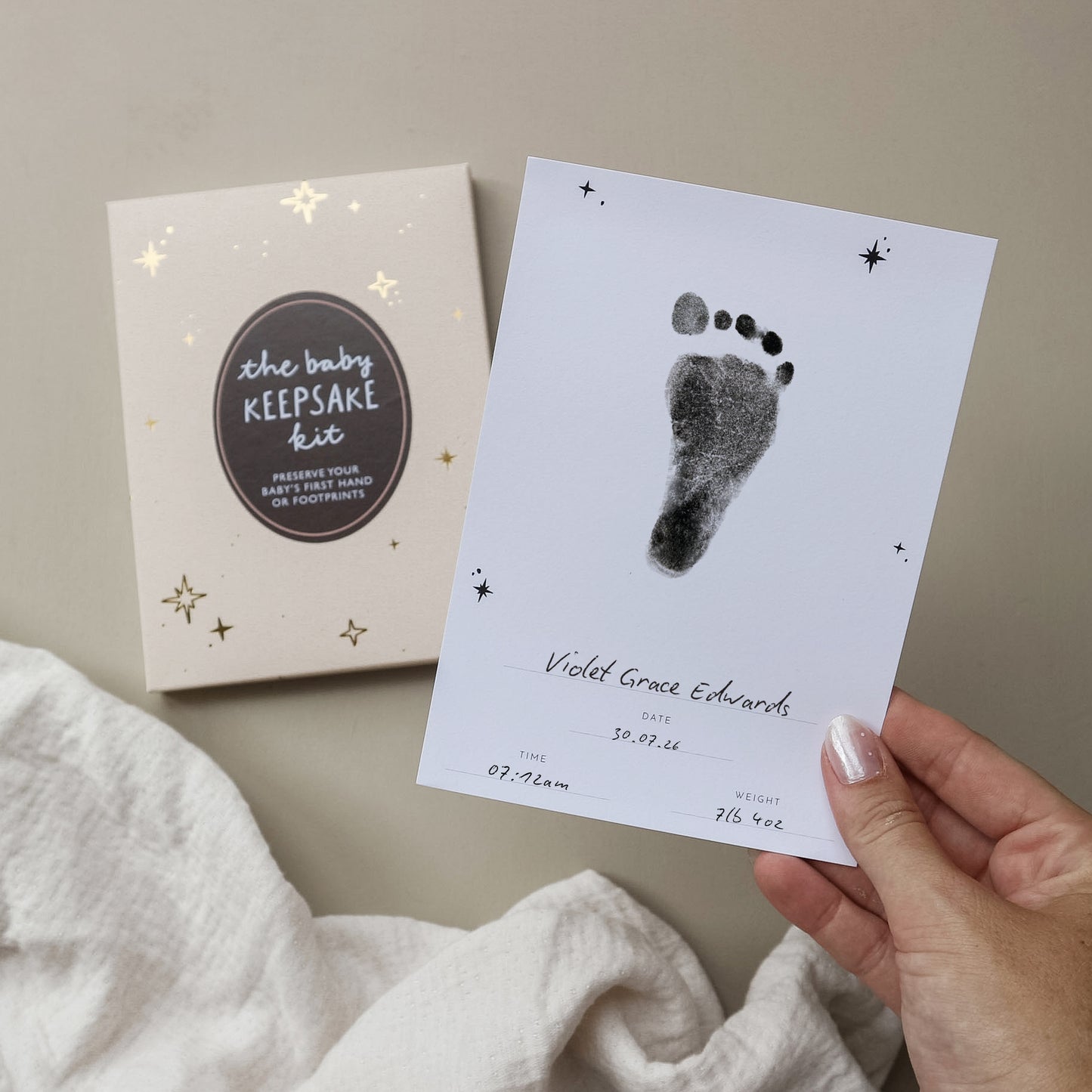 Baby Footprint Kit - Inkless Hand & Footprint Keepsake Gift