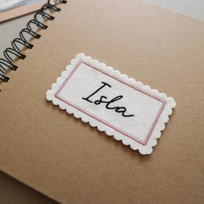 Personalised Embroidered Scrapbook & Journal Patch