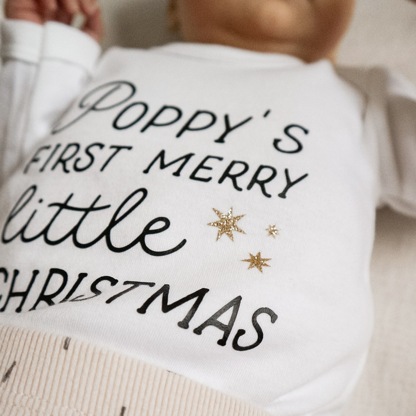 *SALE* Personalised baby's first merry little Christmas outfit - sleepsuit