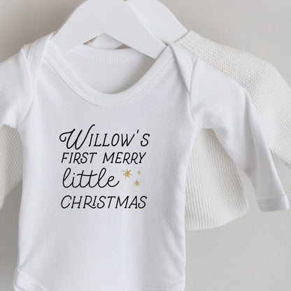 *SALE* Personalised baby's first merry little Christmas - long sleeve