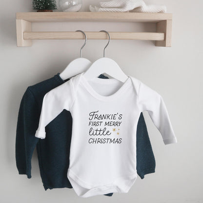 *SALE* Personalised baby's first merry little Christmas - long sleeve