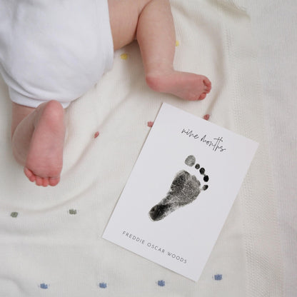 Personalised footprint baby milestone cards kit