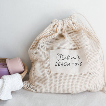 Personalised beach toy bag