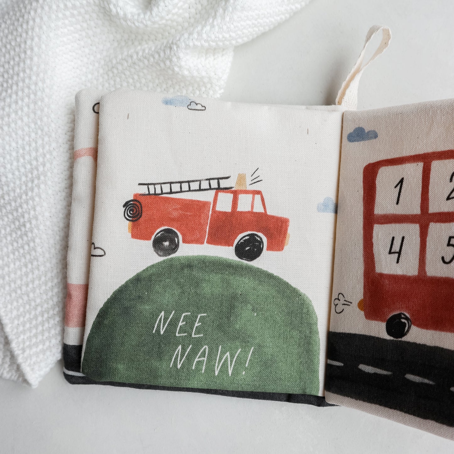 Personalised soft crinkle baby book - vehicles