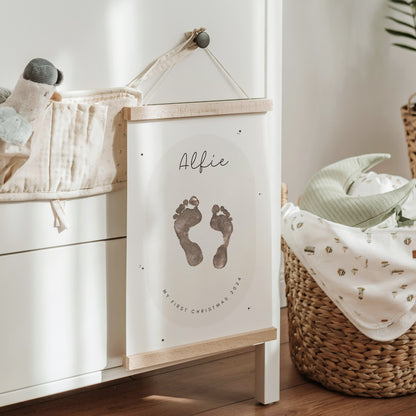 Personalised baby's first Christmas keepsake footprint kit - stars